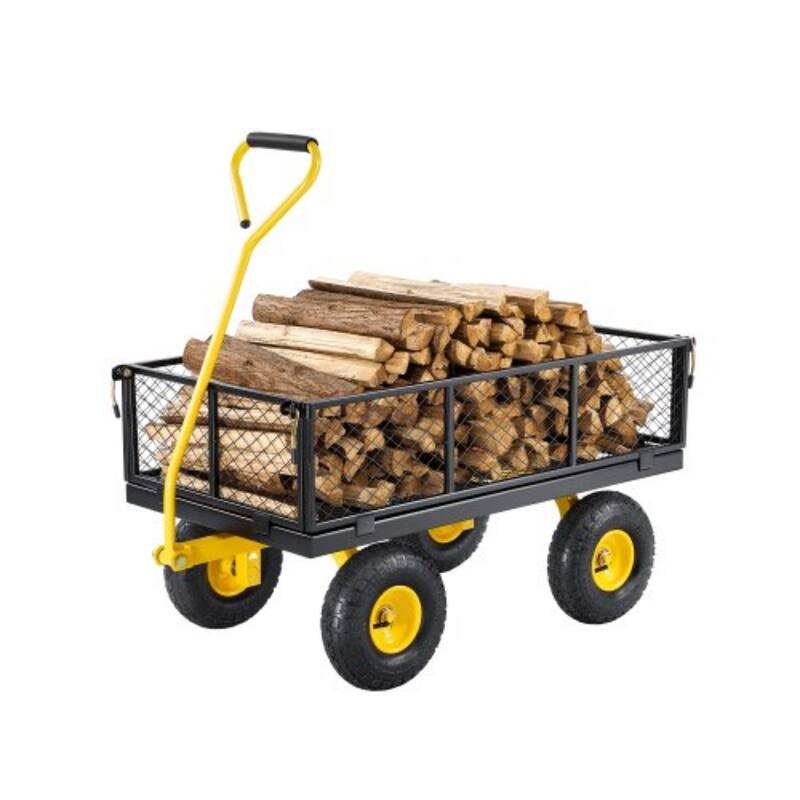 Yellow & Black Heavy-Duty Steel Garden Cart 900 lbs Capacity - 36.81 x 18.70 x 8.66 inches - Yellow