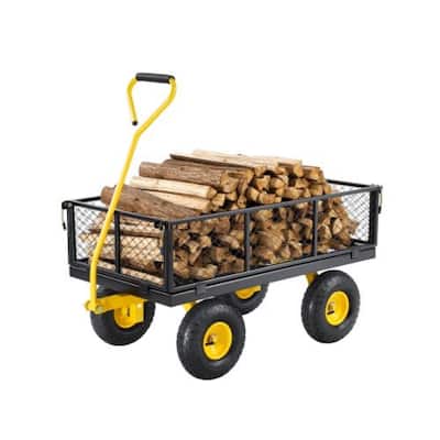 Yellow & Black Heavy-Duty Steel Garden Cart 900 lbs Capacity - 36.81 x 18.70 x 8.66 inches