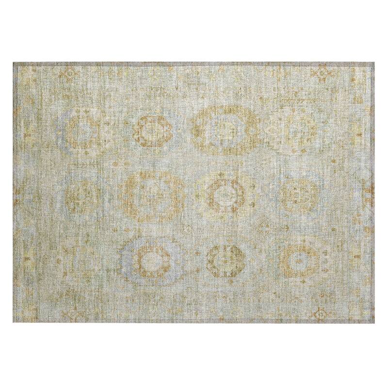 Machine Washable Indoor/ Outdoor Vintage Traditional Chantille Rug