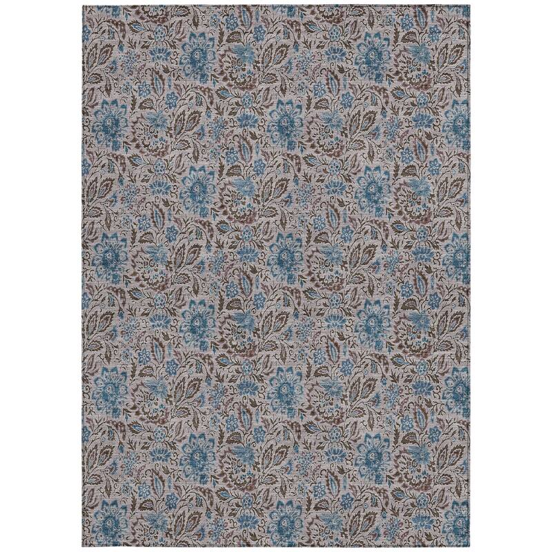 HomeRoots Floral Transitional Rectangle Outdoor Rug