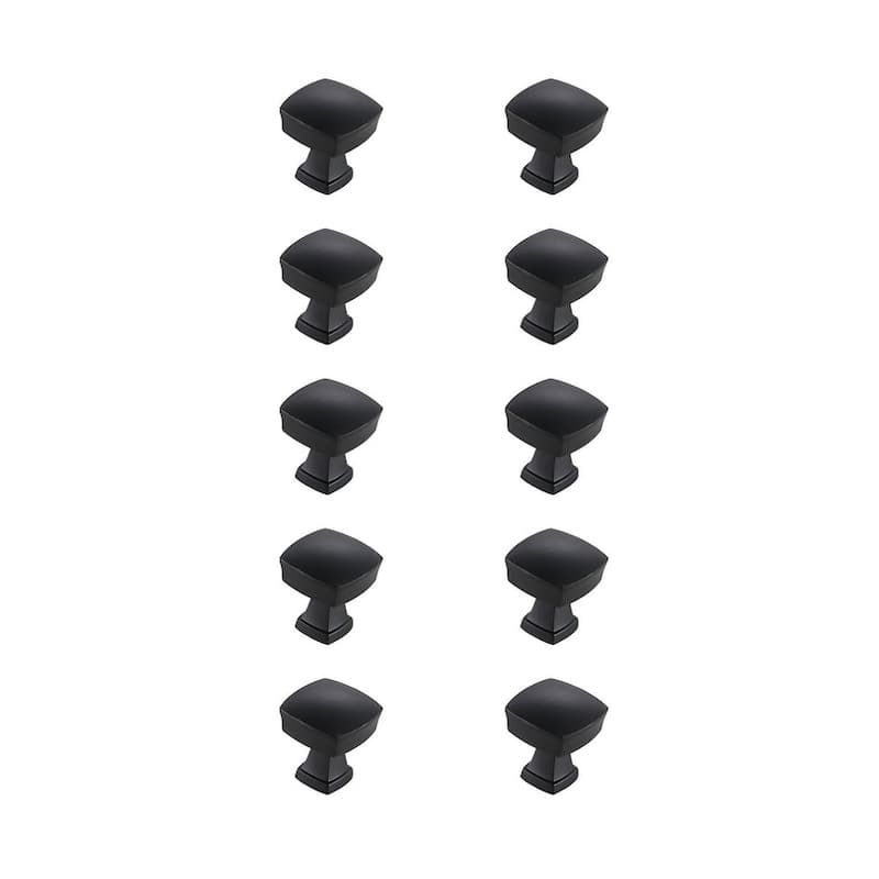 Brandon 1.3" Square Knob Multipack (Set of 10) - Matte Black