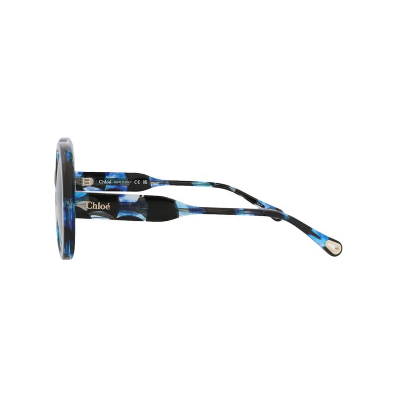 Chloé Round-Frame Recycled Acetate Sunglasses - Havana Havana Blue - NS