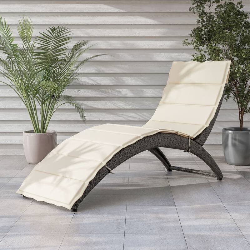 Sion Contemporary Wicker Curved Outdoor Lounger by M&L Co. - White
