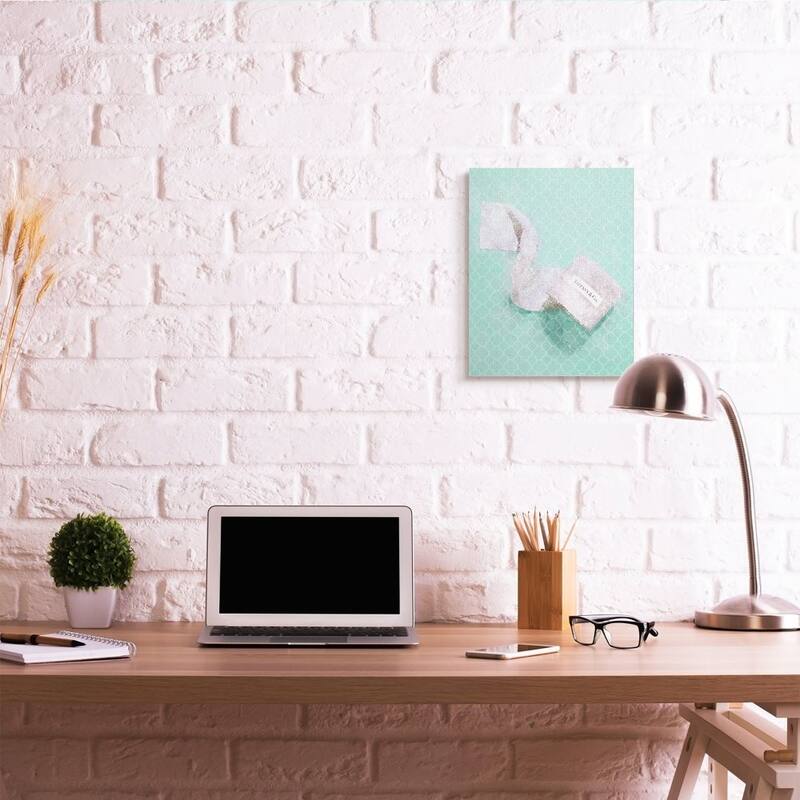 Stupell Luxe Toilet Paper over Geometric Tile Designer Detail Canvas Wall Art Design By Ziwei Li