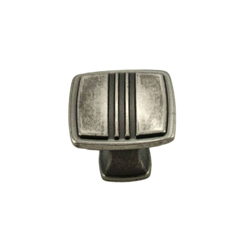 RK International Alder 1-1/4 Inch Square Cabinet Knob - Weathered Nickel