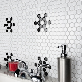 SomerTile Victorian Hex Snowflake Porcelain Tile