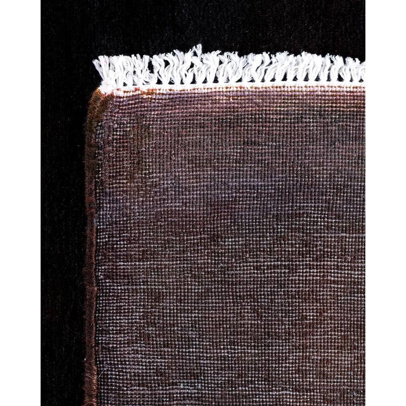 Overton Hand Knotted Wool Vintage Inspired Modern Contemporary Overdyed Brown Runner Rug - 2' 8" x 18' 1"