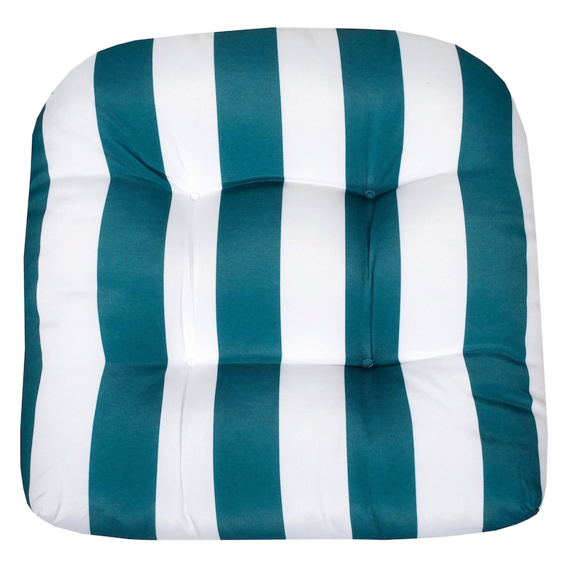 Sweet Home Collection Havana Stripe Patio Cushions Outdoor Chair Pads Thick Fiber Fill Tufted 19" x 19"