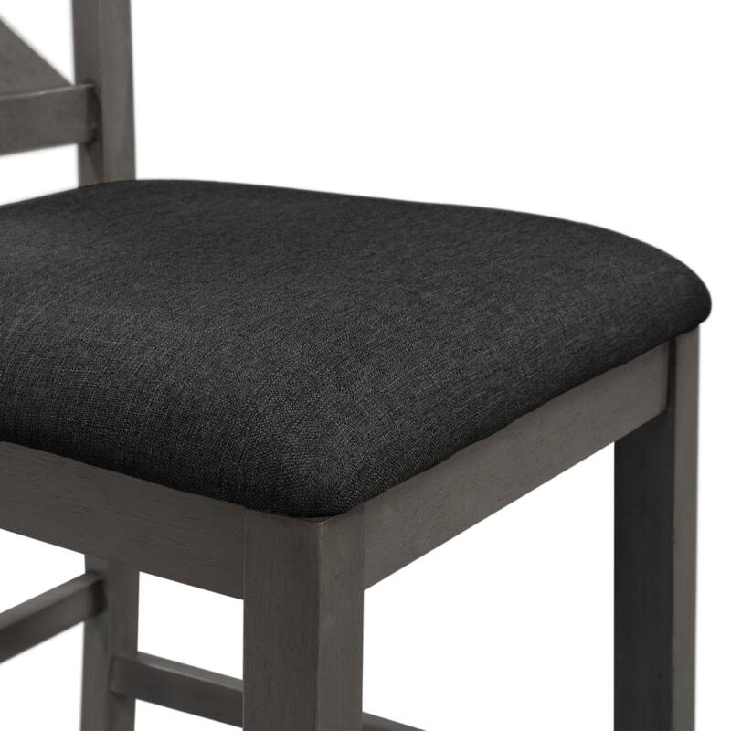 5-Piece Rustic Counter Height Wooden Dining Table Set