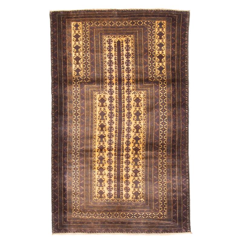 ECARPETGALLERY Hand-knotted Teimani Beige Wool Rug - 3'2 x 5'2