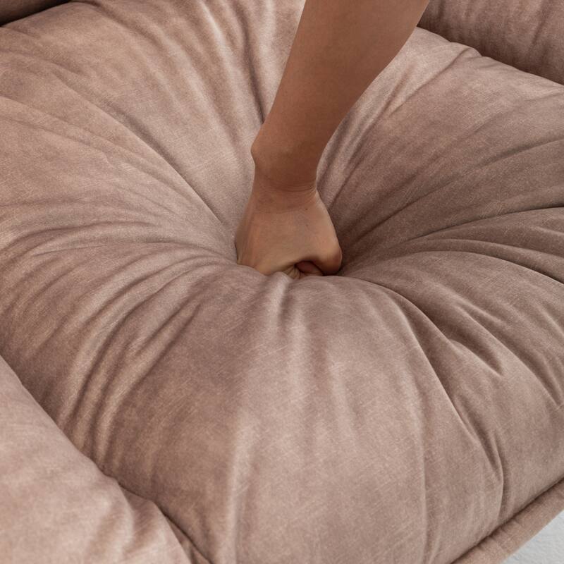 Velvet Oversized Recliner Chair with Swivel, Rocker & Phone Holder