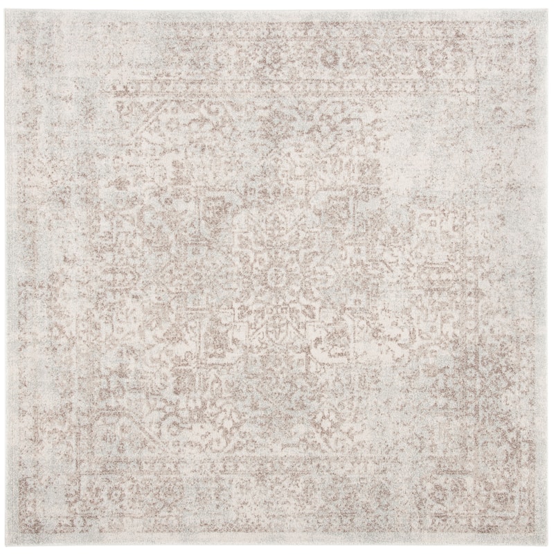 SAFAVIEH Evoke Quinn Vintage Distressed Rug - 9' x 9' Square - Ivory/Taupe