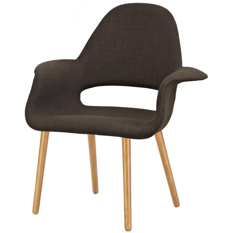 Set of 2 Upholstered Fabric Armchairs with Natural Wooden Legs for Dining Room Office or Accent Chair, Green