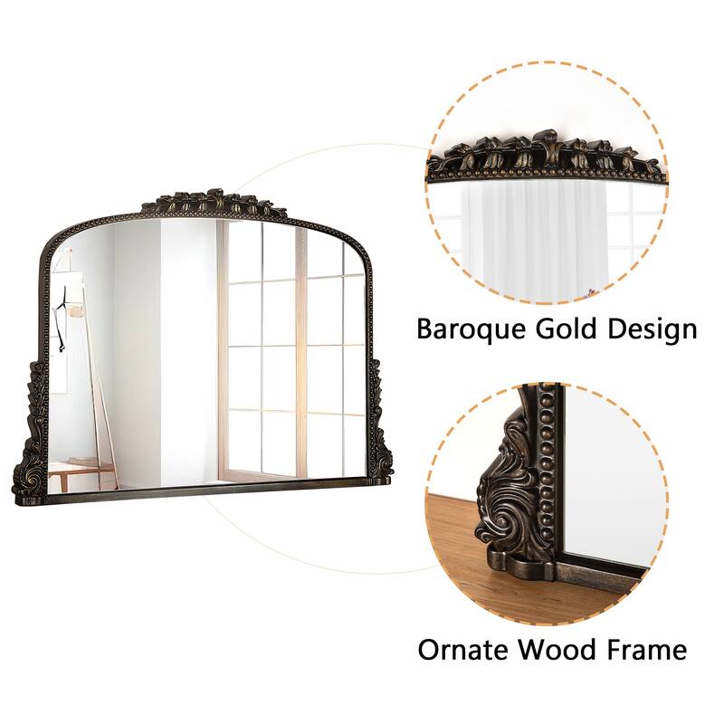 Arch Wall Mirror Baroque Accent Mirrors - 36"×23"