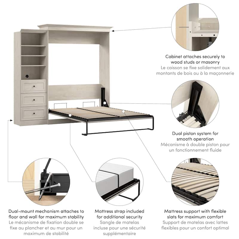 Versatile Queen Murphy Bed and Closet Organizer (92W) by Bestar