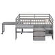 preview thumbnail 5 of 13, Gray Full Wooden Loft Bed with Movable Desk, Drawers, and Guardrail