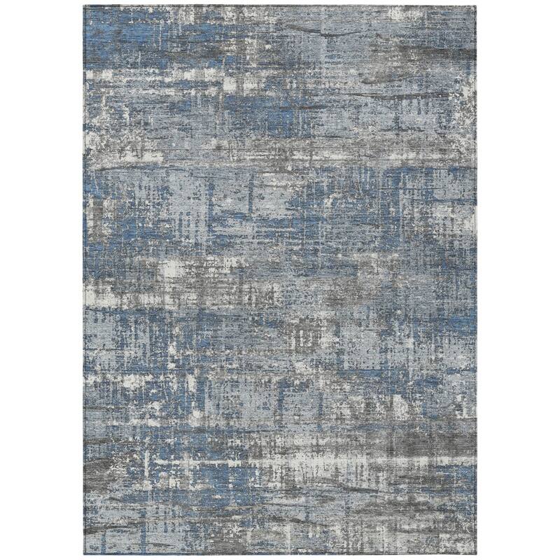 HomeRoots Geometric Transitional Rectangle Outdoor Rug