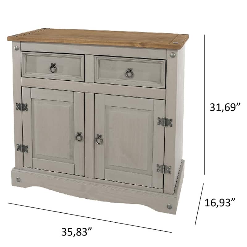 35" Wood Buffet Sideboard Corona Collection | Furniture Dash