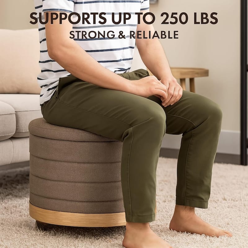 Modern Linen Storage Ottoman with Hidden Storage and Tray Top