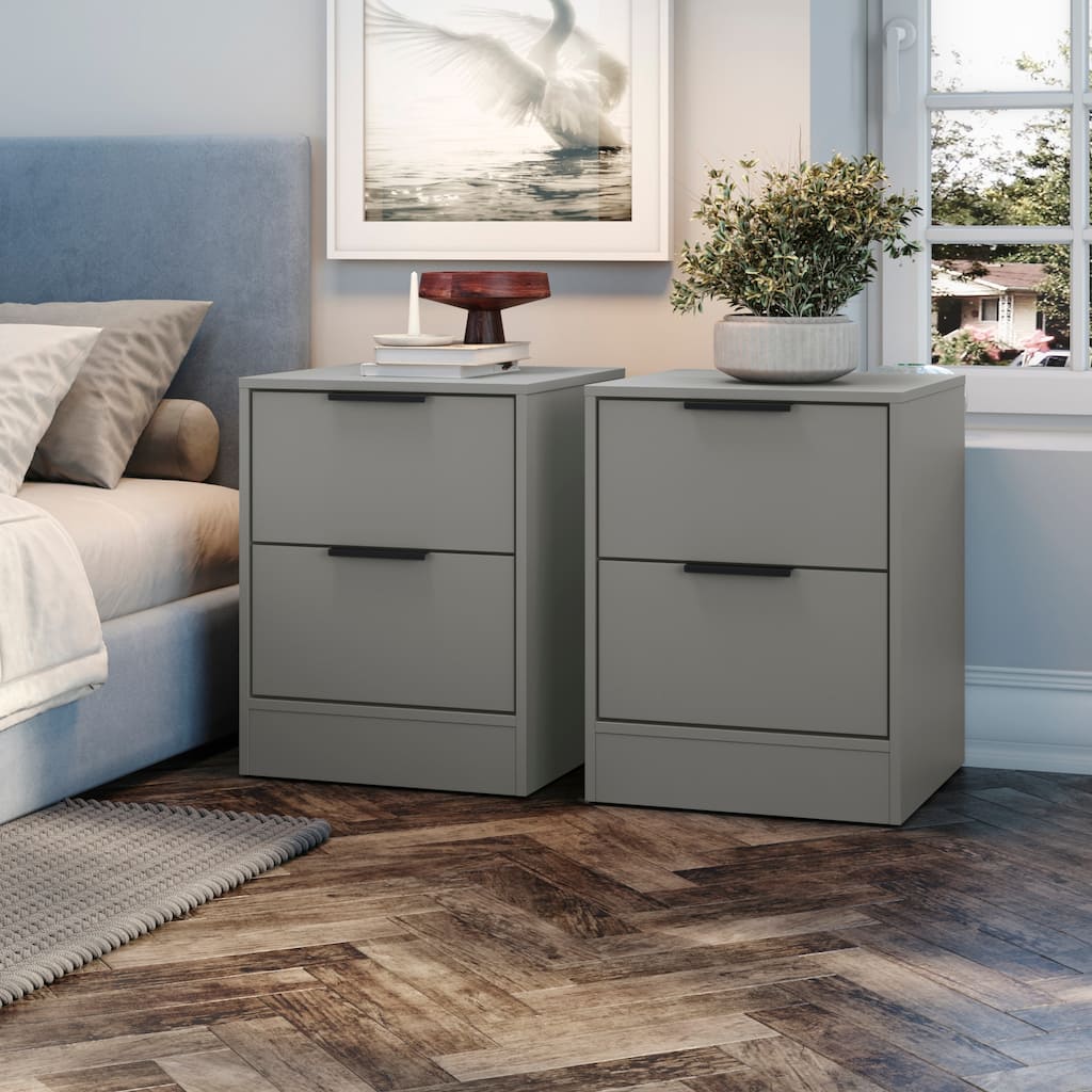 Nelson 2-Drawer Nightstand Set (2 Units) – Modern and Functional Design