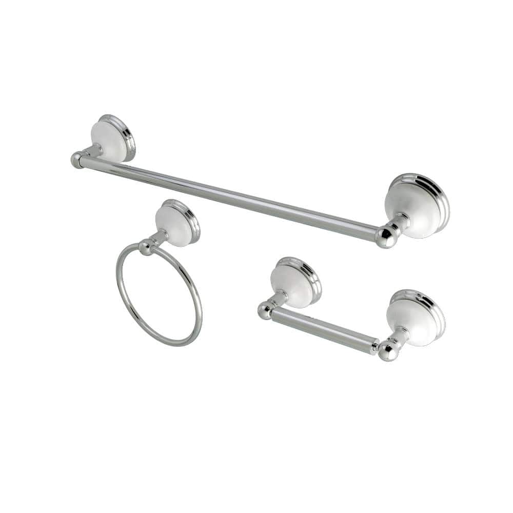 Kingston Brass Victorian 3 Piece Bathroom Package with 18" Towel Bar,