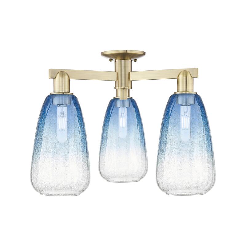 Innovations Lighting Downtown Urban - Brookhaven Almond - 3 Light 24" Semi-Flush Mount