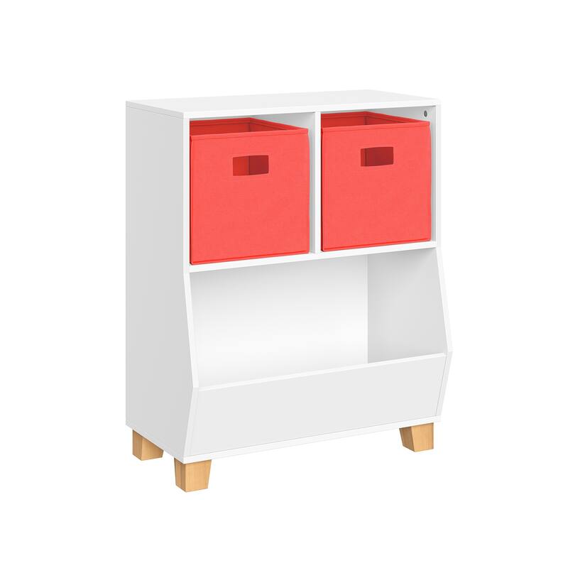 RiverRidge Kids Catch-All 24in Toy Storage Organizer with 2 Cubbies and 2 Storage Compartments - with Optional Bins