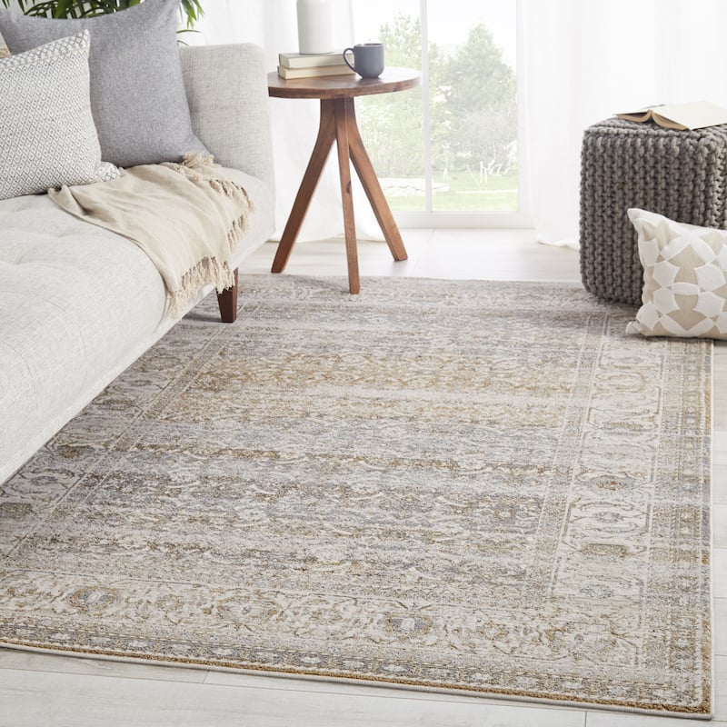 Ilias Oriental Gray/ Tan Area Rug