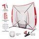 preview thumbnail 1 of 7, ZELUS 7x7ft Baseball Net Kit with with Carry Bag Ball Caddy & 12 Baseballs Red