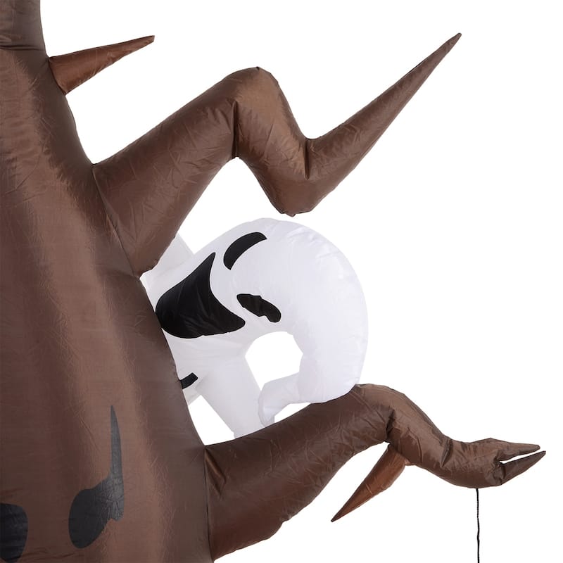 HOMCOM 8' Haunted Tree, Evil Jack-O'-Lantern, and Ghost Inflatable Halloween Decoration
