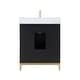 preview thumbnail 8 of 8, Gracie 30" Bathroom Vanity, Black/Satin Brass with Carrara Marble top