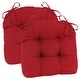 preview thumbnail 20 of 37, Klear Vu Wicker Solarium Indoor/Outdoor Tufted Chair Cushion Set (2 Pack) Red