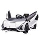 preview thumbnail 1 of 6, 12V Lamborghini Ride-On Car for Kids with Parent Remote, Horn, and USB Music White