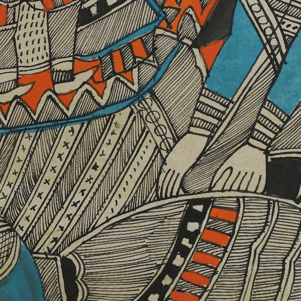 Handmade The Resting Place Madhubani painting (India)