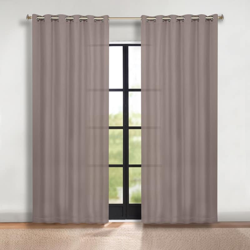 Superior Solid Machine Washable Room Darkening Grommet Blackout Curtains, Set of 2