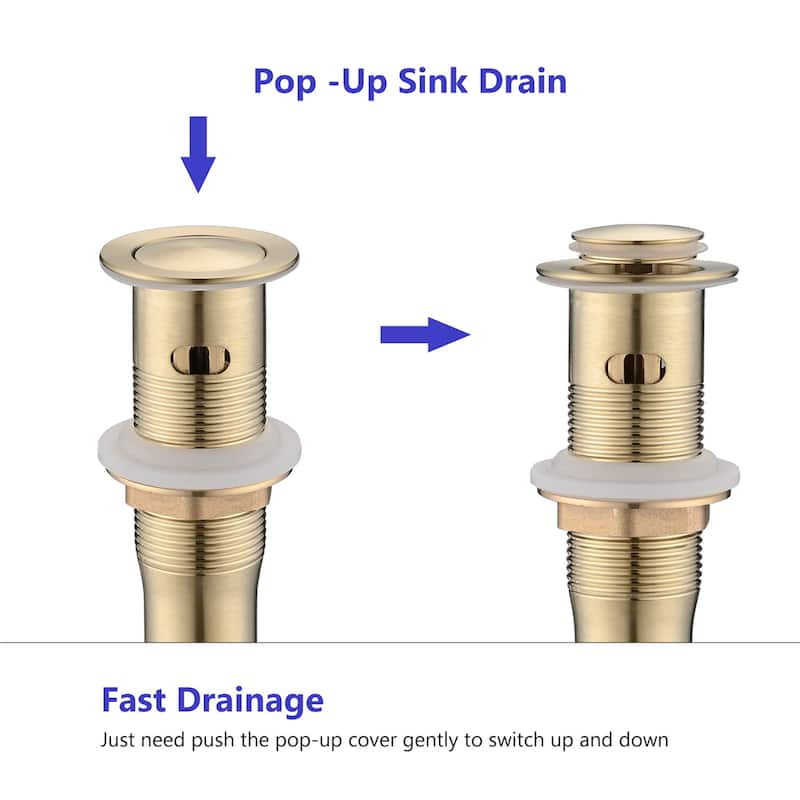 Widespread Bathroom Faucet with Drain Assembly High-arc 8 Inch Bathroom Sink Faucet 3 Holes Double Cross Handle Vanity Basin Tap