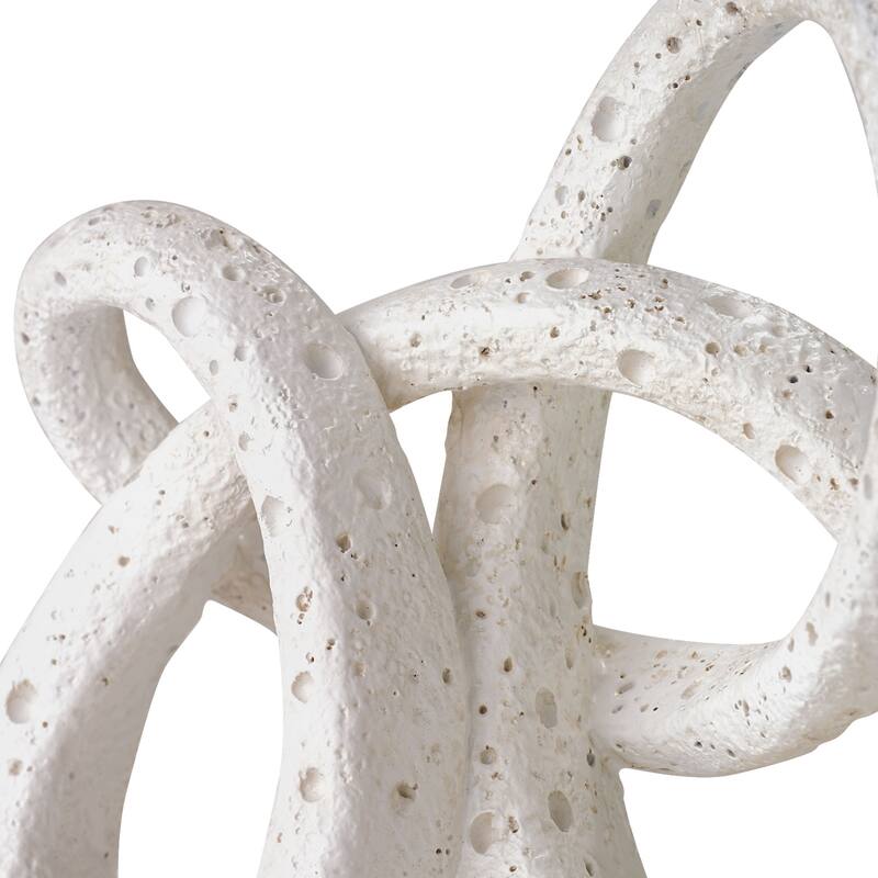 American Art Decor Infinite Curves 2-Piece Resin Table Top Knots Decor - 7.5" x 7.5", 5" x 5.75"