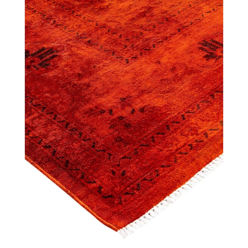 Contemporary Overdyed Wool Hand Knotted Area Rug - 8' 3" x 9' 10"
