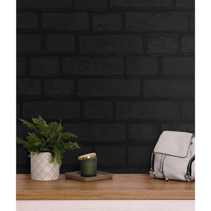 Seabrook Designs Off-White Vintage Brick Paintable Unpasted Wallpaper - 20.9 in. W x 33 ft. L