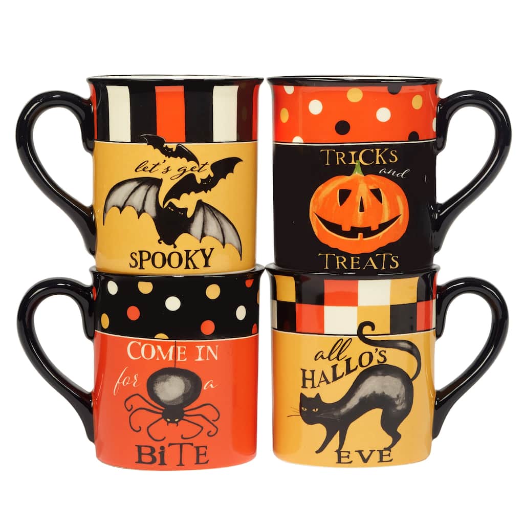 Certified International Spooky Halloween 18 oz. Mug, Set of 4