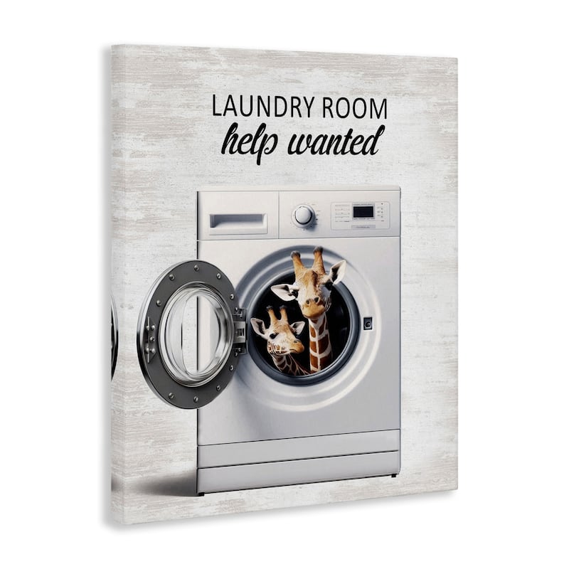 Stupell Laundry Room Help Wanted Canvas Wall Art Design By Lettered and Lined