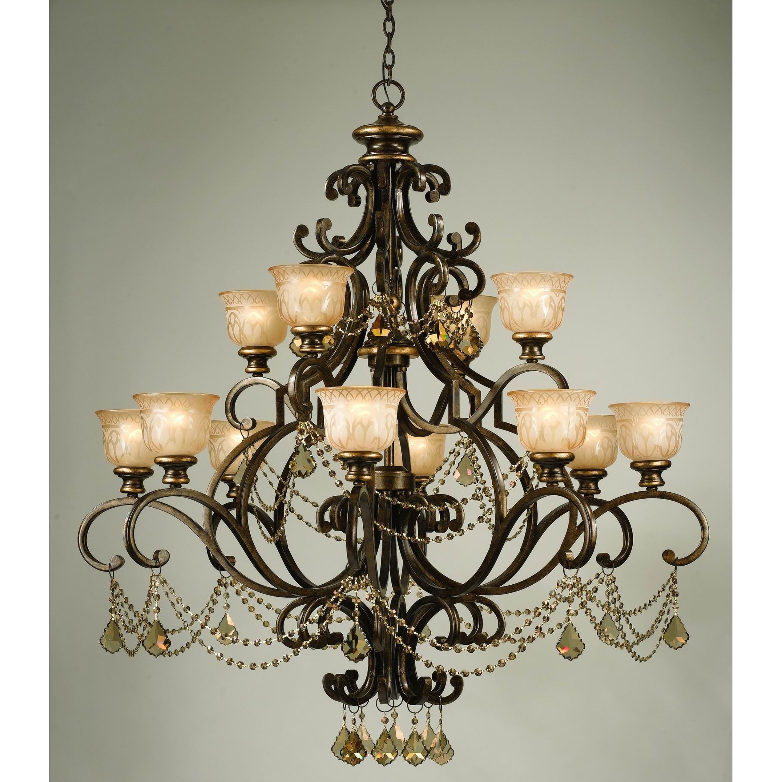 Crystorama 7512 BU GT MWP Norwalk 12 Light Chandelier Bronze Umber
