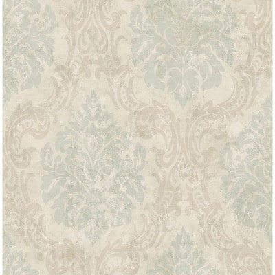 Seabrook Designs Putnam Damask Unpasted Wallpaper
