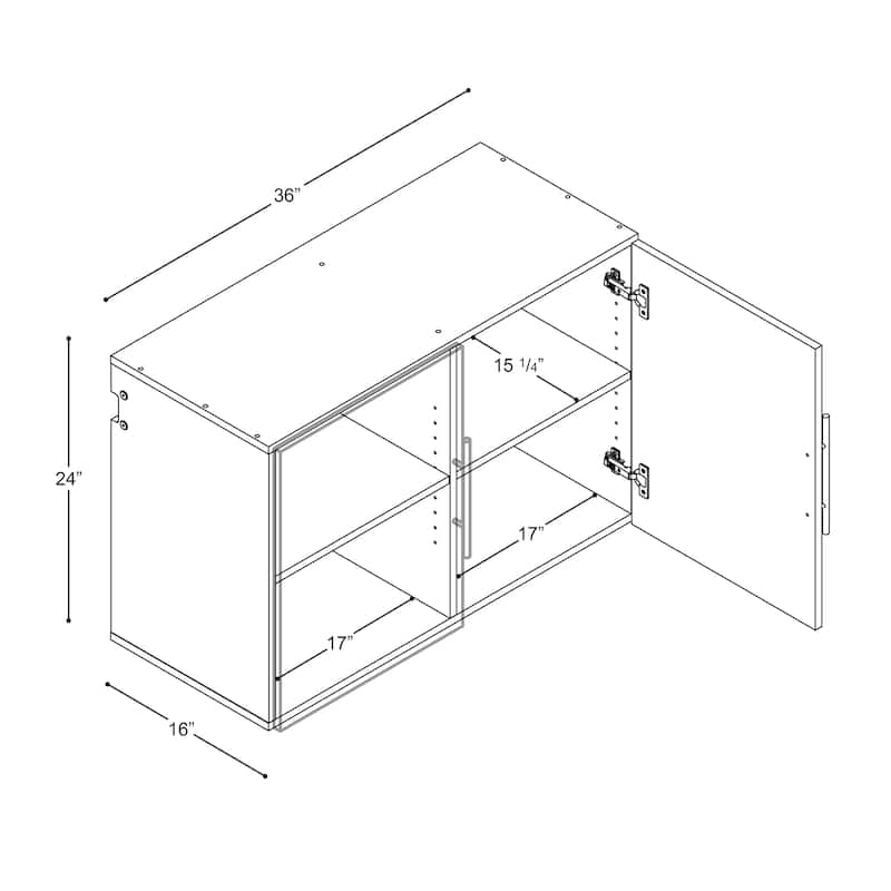 Prepac HangUps Upper Storage Cabinet - Elegant and Spacious Wall Cabinets to Maximize Your Storage, 36 in Size