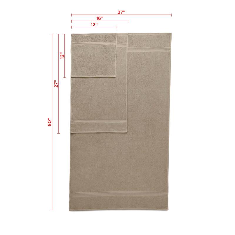 Superior Miami 100% Cotton 6-Piece Towel Set - Lightweight & Quick Drying