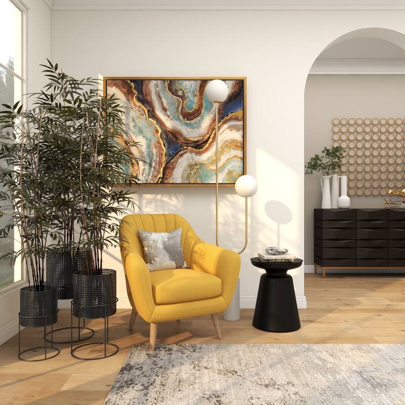 White Black or Gold Basket Style Glam Modern Planter Stands (Set of 3) - S/3 23", 19", 15"H