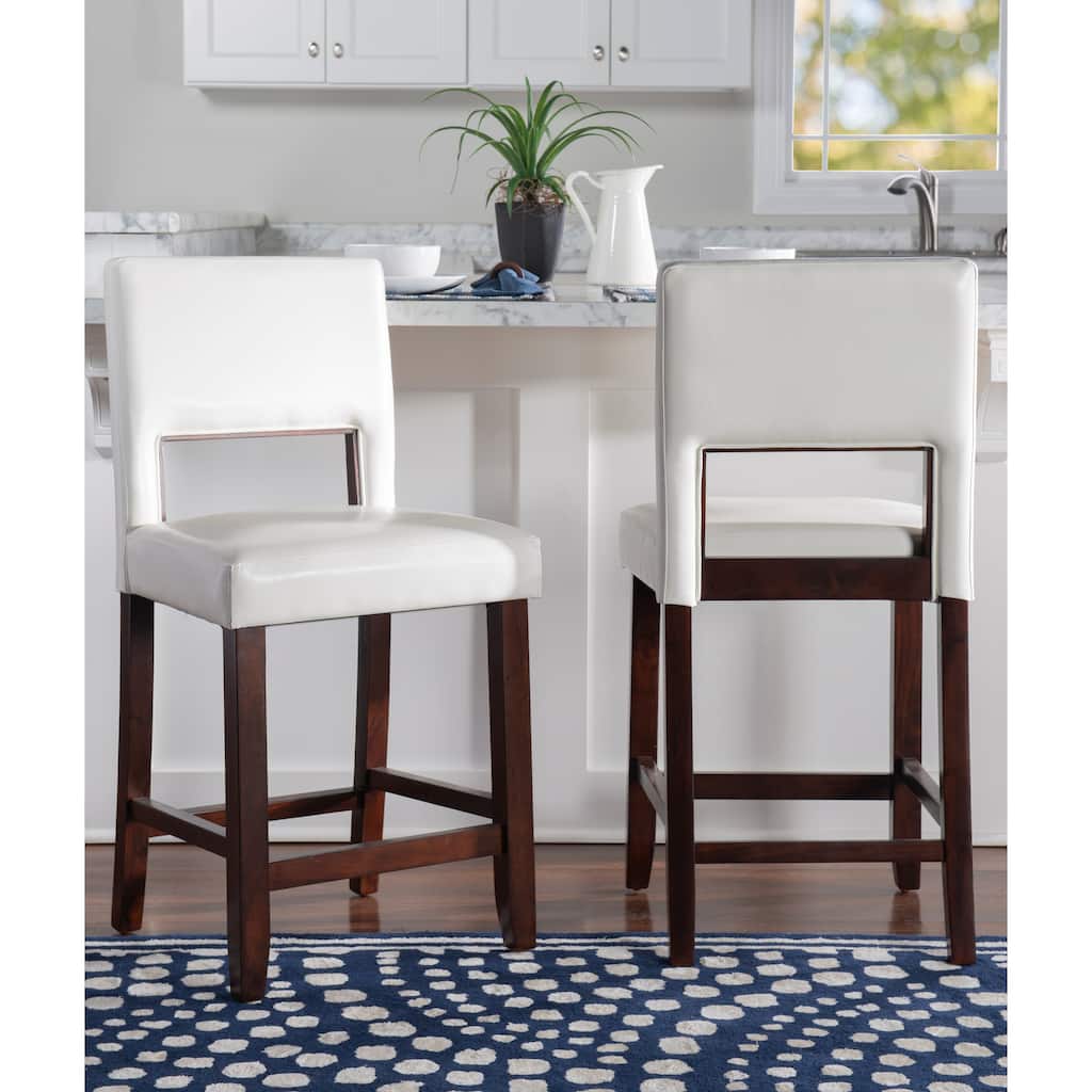 Linon Warren Faux Leather 24-inch Counter Stool