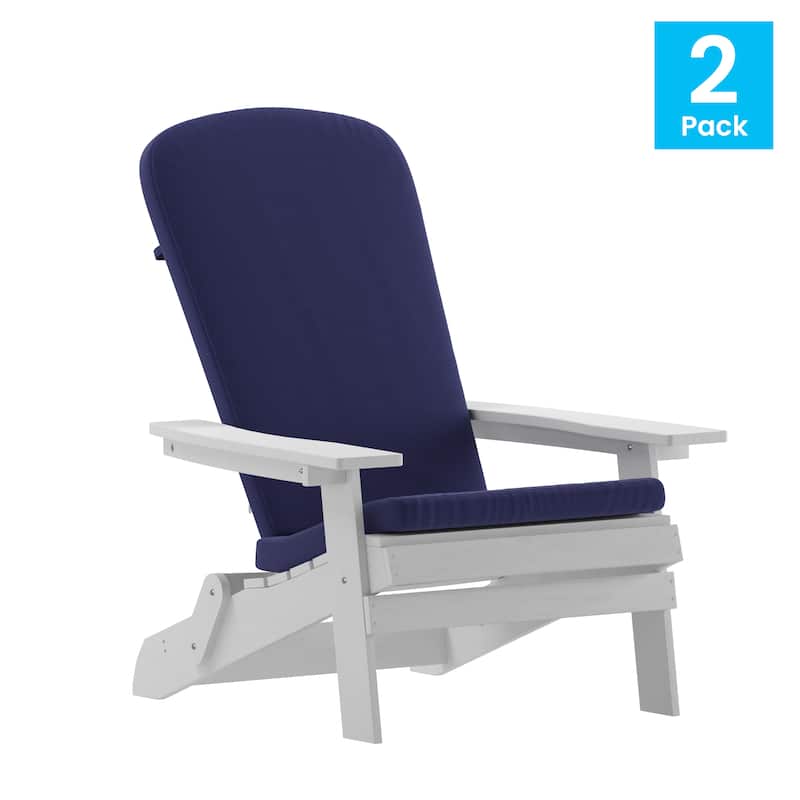Indoor/Outdoor Folding Adirondack Chairs with Cushions - Set of 2 - 30.25"W x 34"D x 37"H
