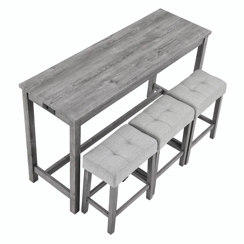 4-Piece Bar Table and Chairs Set, Dining Table Set