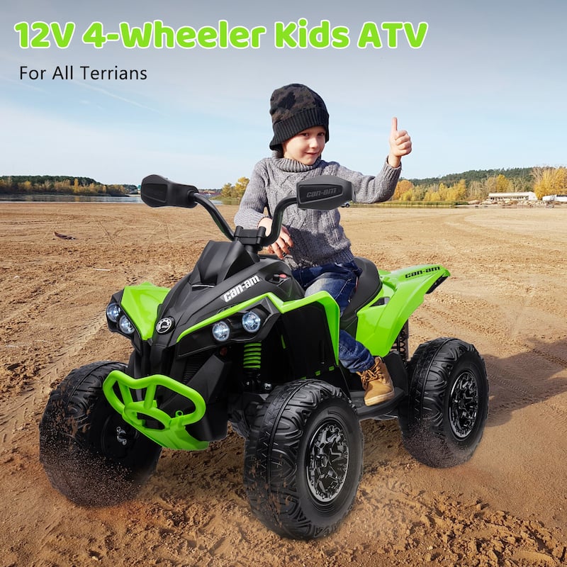 Kids ATV 4 Wheeler, 12V Ride On Toys Car for Best Kids Gift, Green
